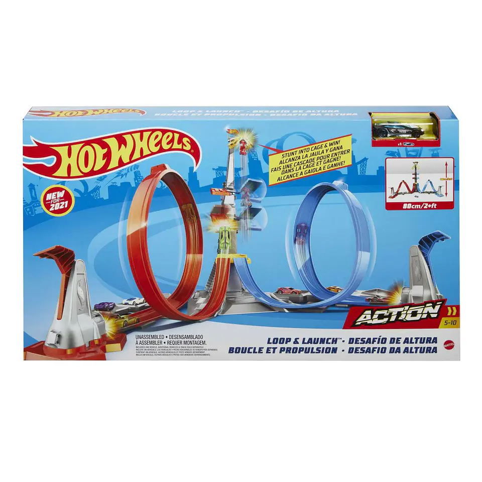 Hot Wheels Loop & Launch Conjunto de Pista Mattel Grw39 4