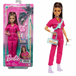 Barbie Day & Play Muñeca Con Mono Rosa Conjunto De Moda Mattel Hpl76 