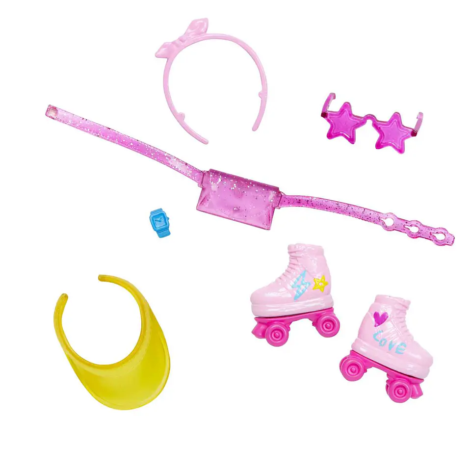 Barbie con Patines, Accesorios De Moda y Cachorro Mattel Hpl77 3