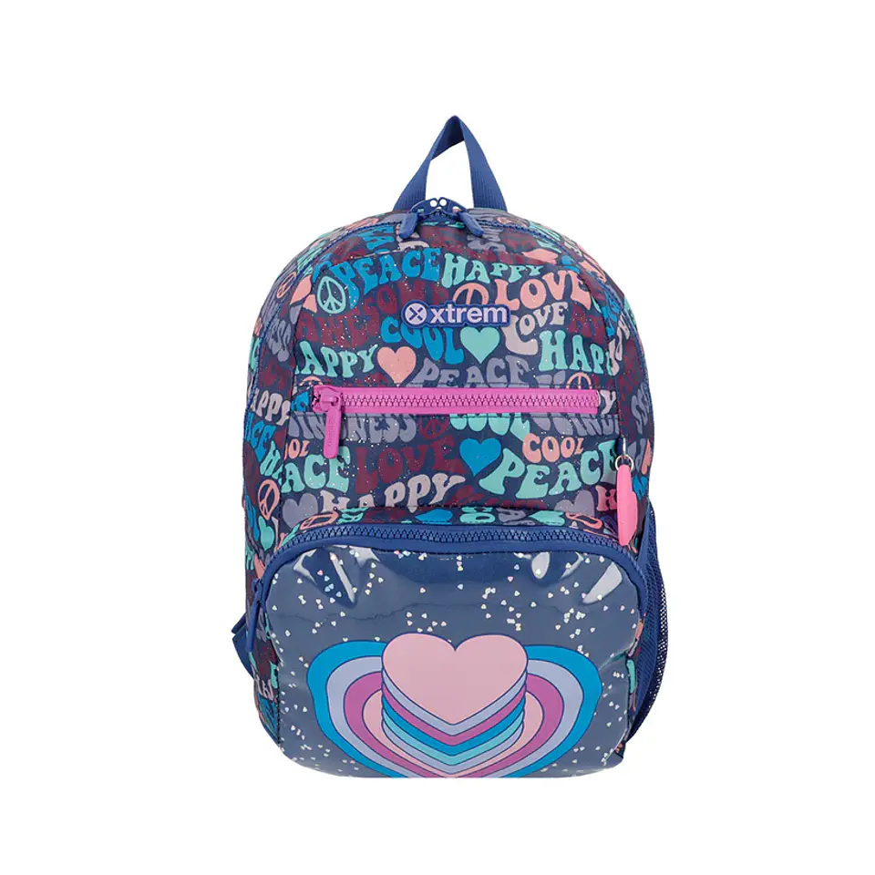 Mochila Corazones Azul Saxoline 151063A4421CNU 1