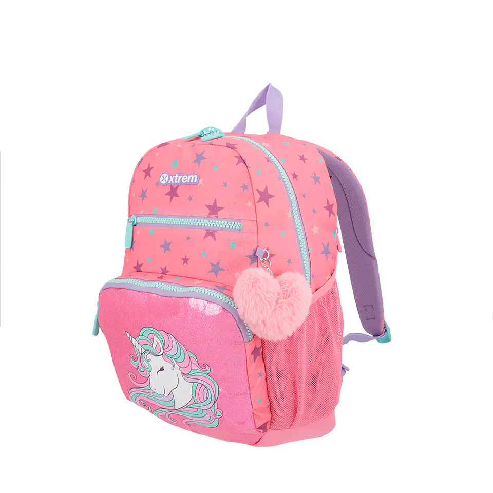 Mochila Unicornio Rosada Saxoline 15106398391CNU 2