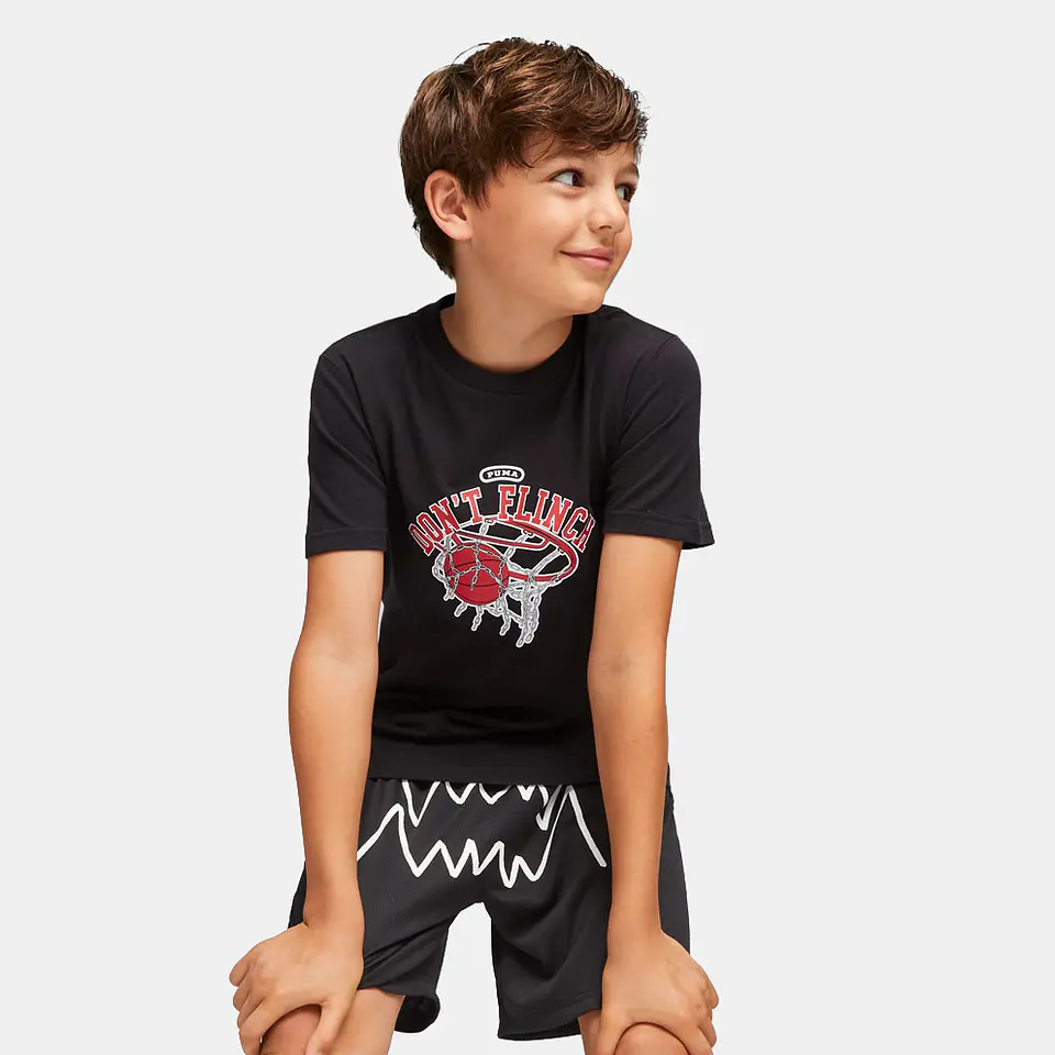 Polera Juvenil Negra Puma 621579 01            1