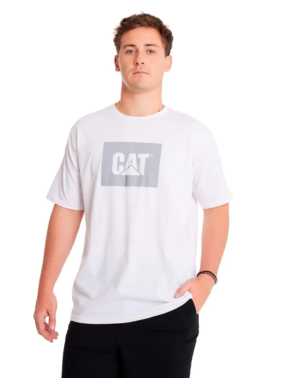 Polera Hombre Blanca Cat 4010482-BOH 1