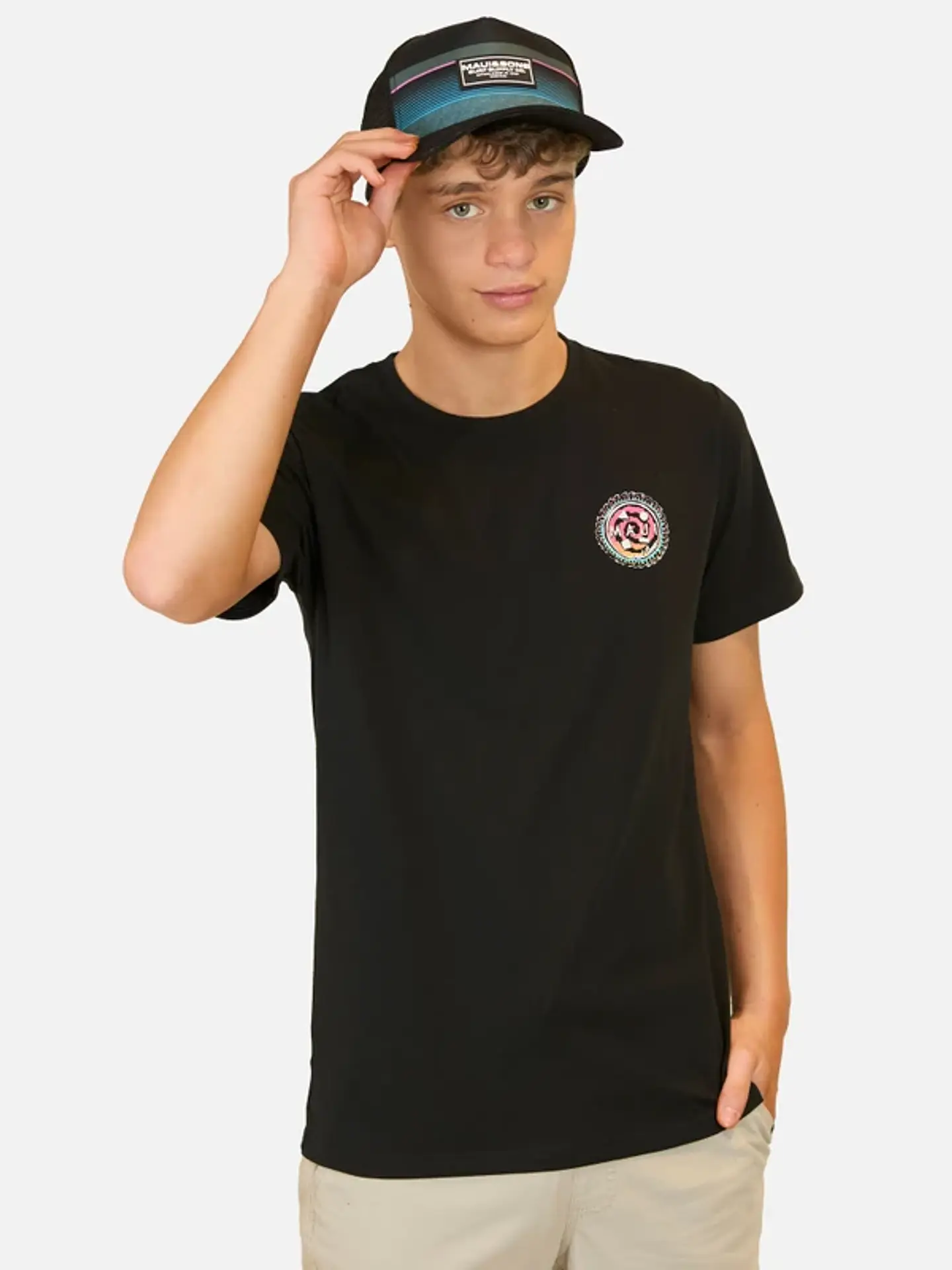 Pack Polera + Jockey Juvenil Negro Maui 5AV1123-MV 1