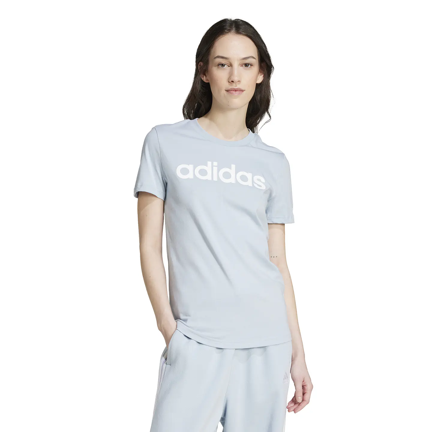 Polera Mujer Celeste Adidas IY9188 1