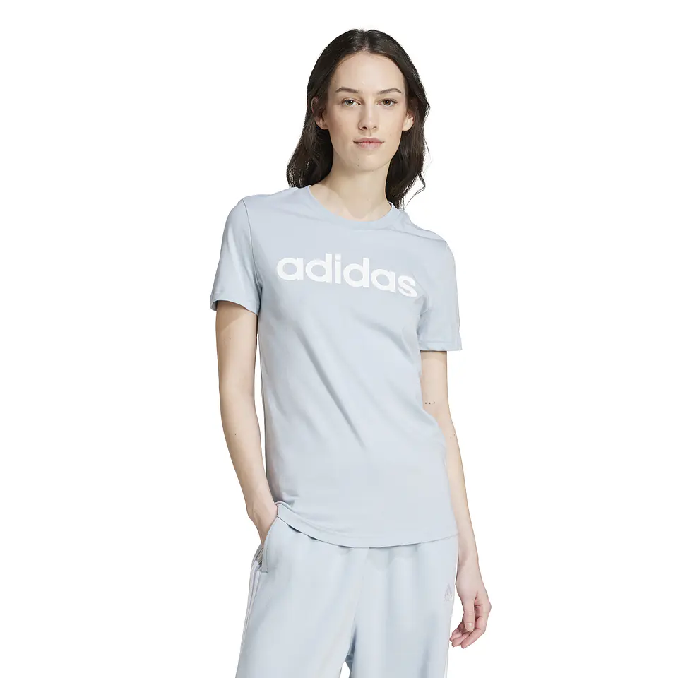 Polera Mujer Celeste Adidas IY9188 1