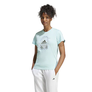 Polera Mujer Celeste Adidas IZ1161