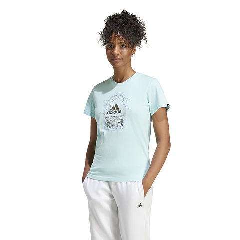 Polera Mujer Celeste Adidas IZ1161