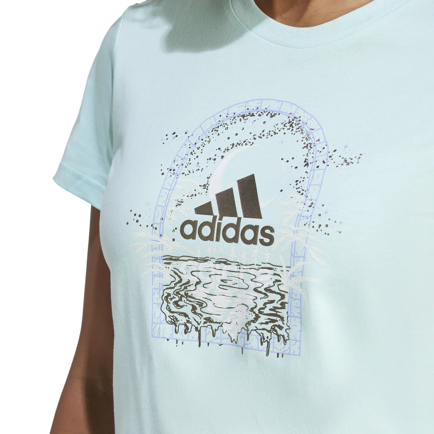 Polera Mujer Celeste Adidas IZ1161 4