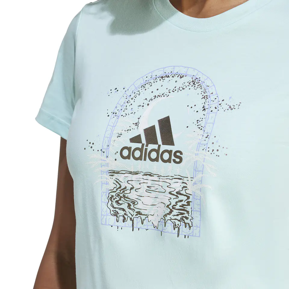 Polera Mujer Celeste Adidas IZ1161 4