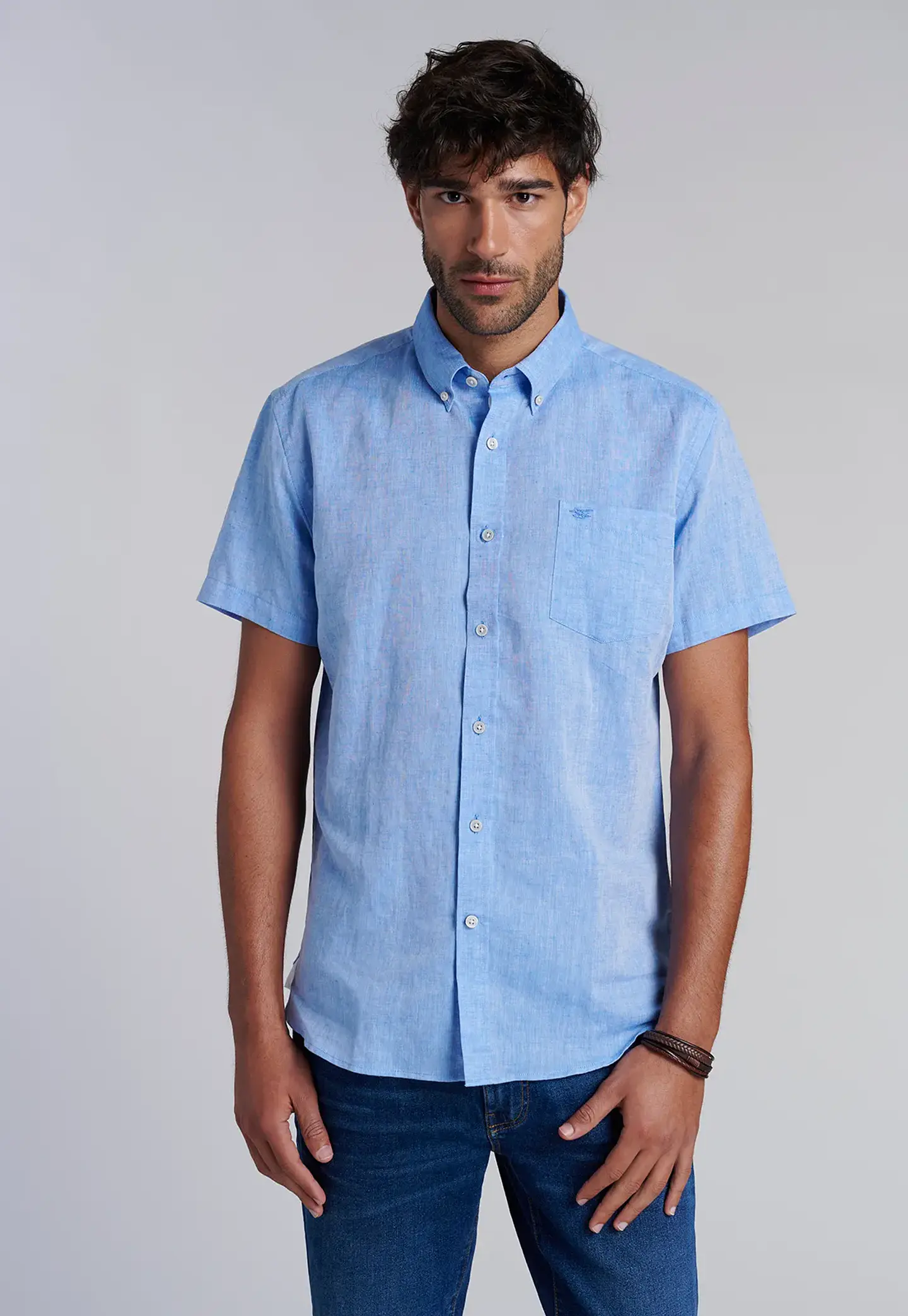 Camisa Hombre Azul Ferouch 158416Y-0032 1
