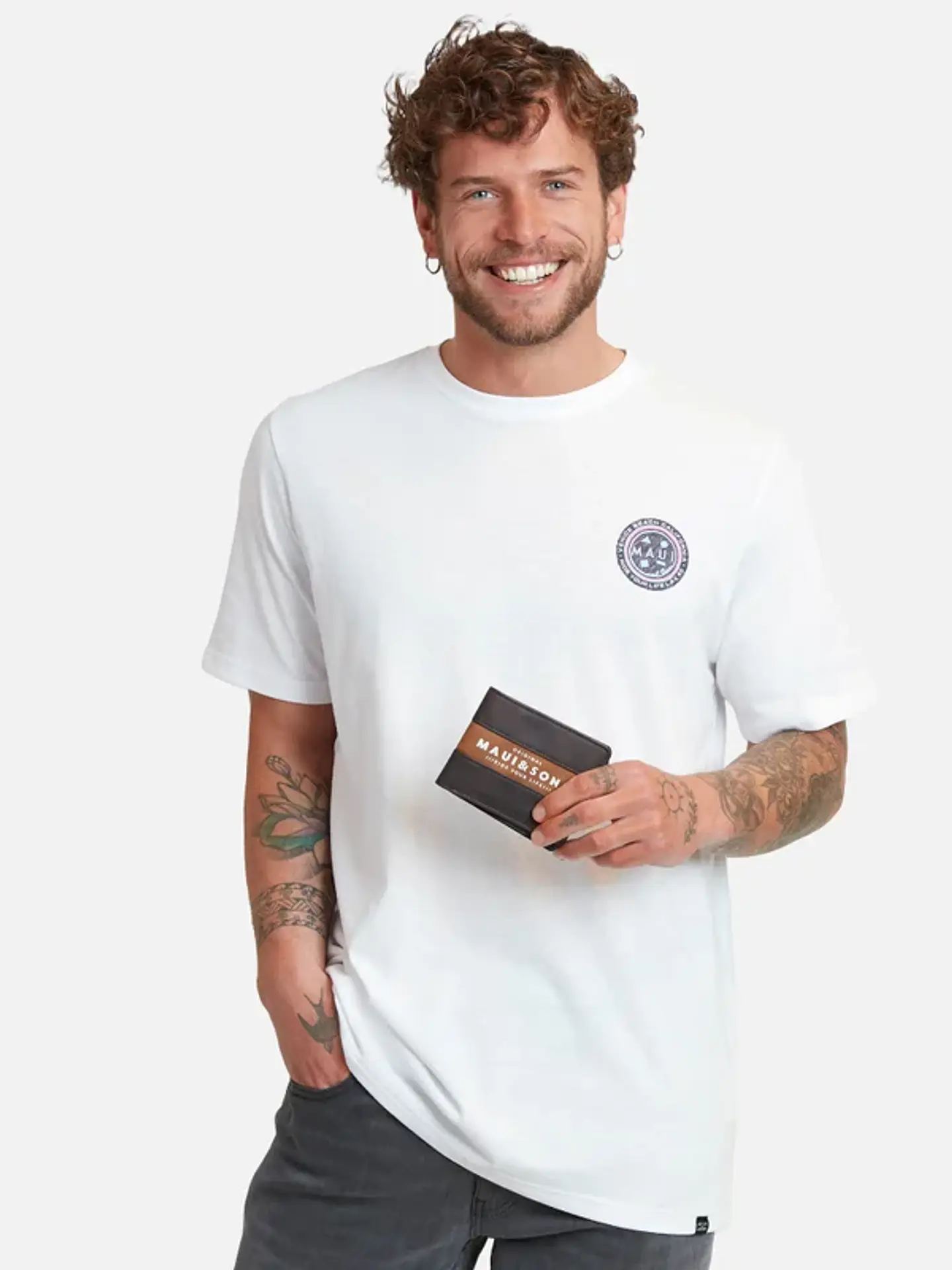 Polera + Billetera Hombre Blanca Maui AV1761-MV 1