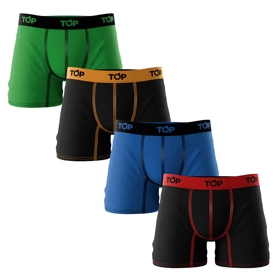Boxer Hombre Algodón Colores Surtidos Top 208PKP/4 5