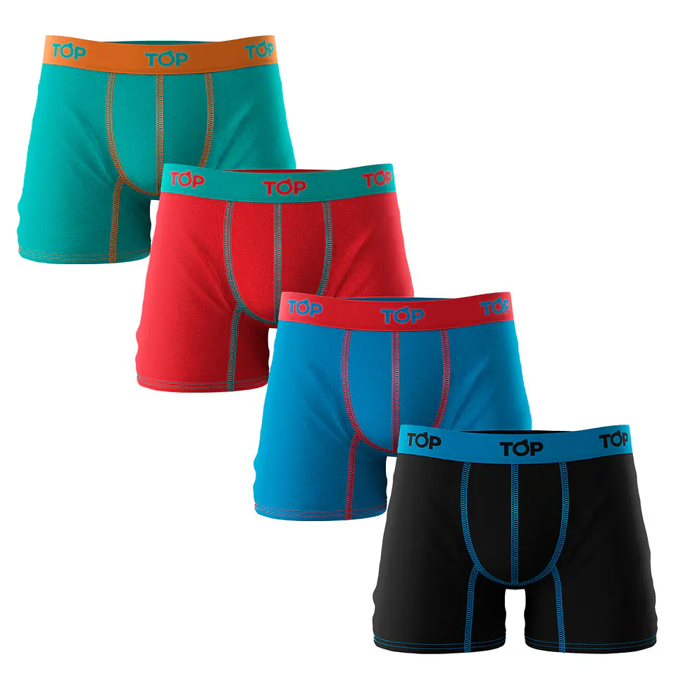 Boxer Hombre Algodón Colores Surtidos Top 208PKP/4 7
