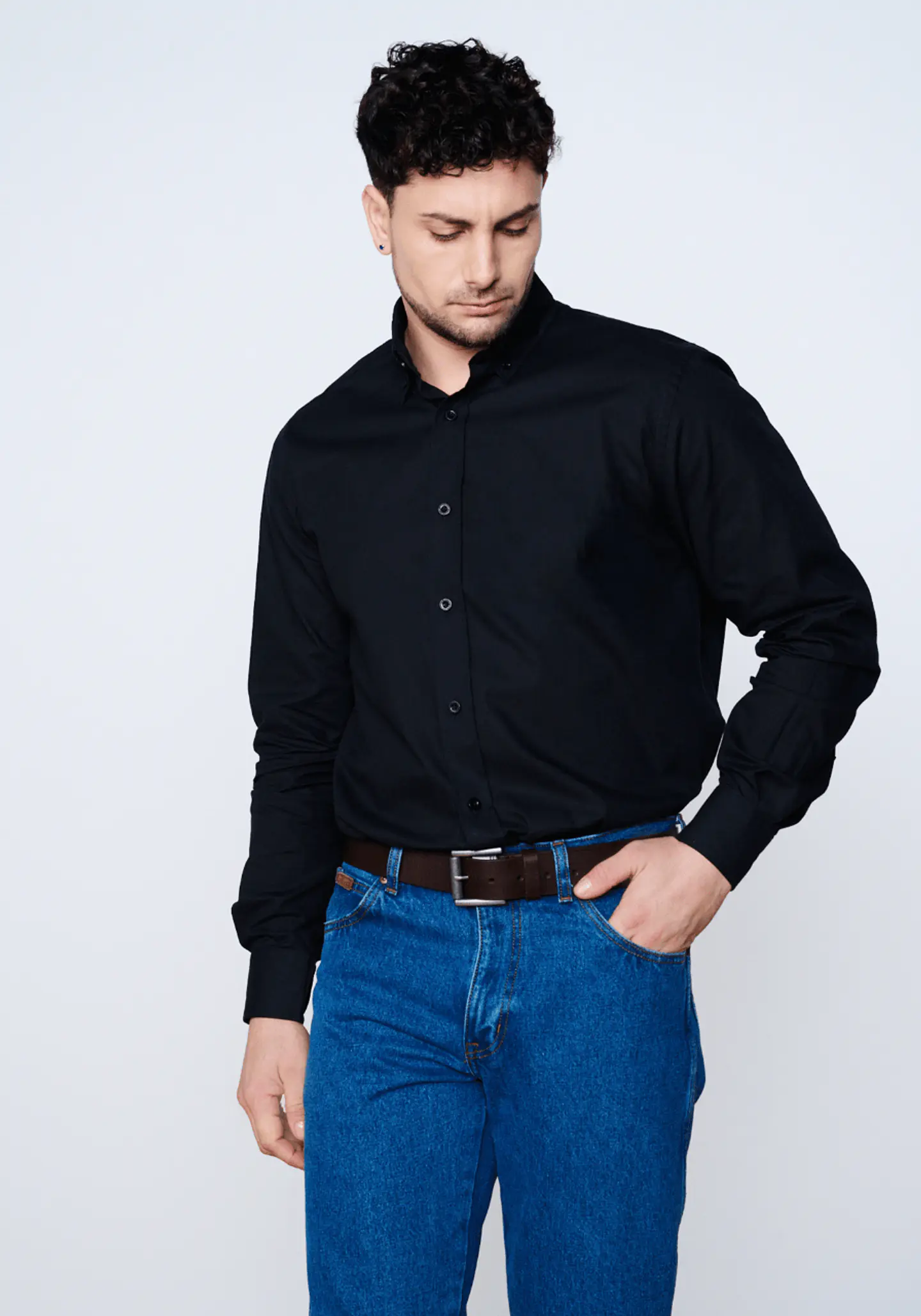 Camisa Hombre Negro Wrangler 144106 1
