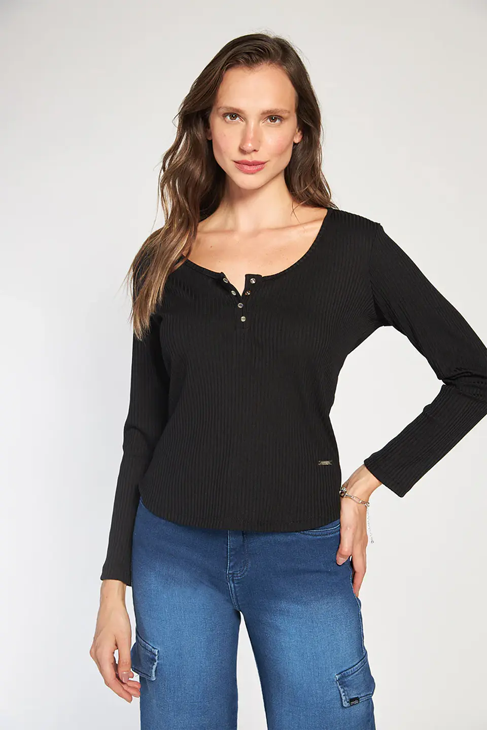 Polera Mujer Negra Amalia 4789 1