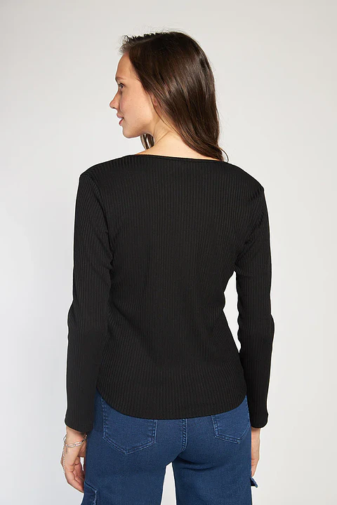 Polera Mujer Negra Amalia 4789