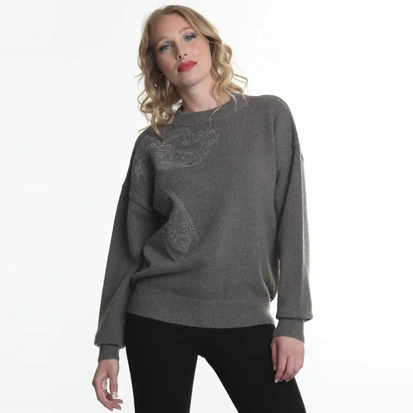 Sweater Mujer Gris Ellus OFL81452 1