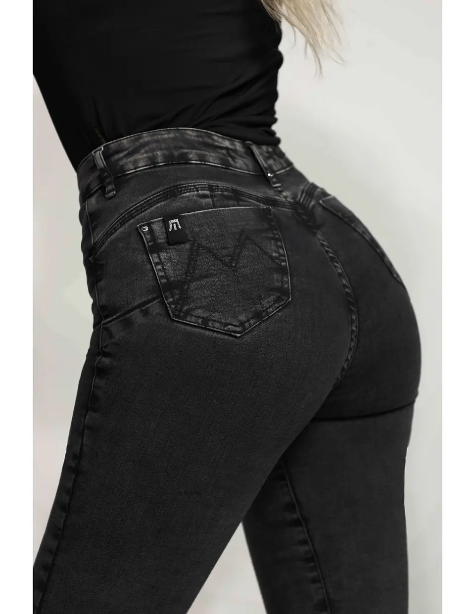 Jeans Negro Mujer Mohicano 3882 3