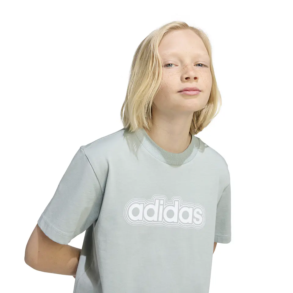 Polera Celeste Juvenil Adidas JZ7812 4
