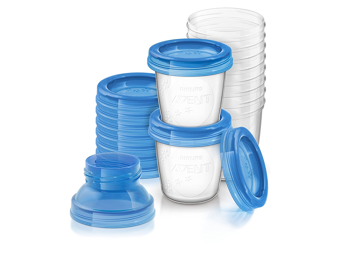  Philips AVENT Vasos y tapas de almacenamiento de leche materna, 10 recipientes de 6 onzas 1