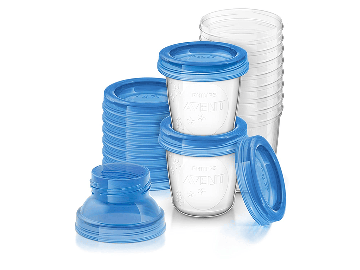  Philips AVENT Vasos y tapas de almacenamiento de leche materna, 10 recipientes de 6 onzas 1