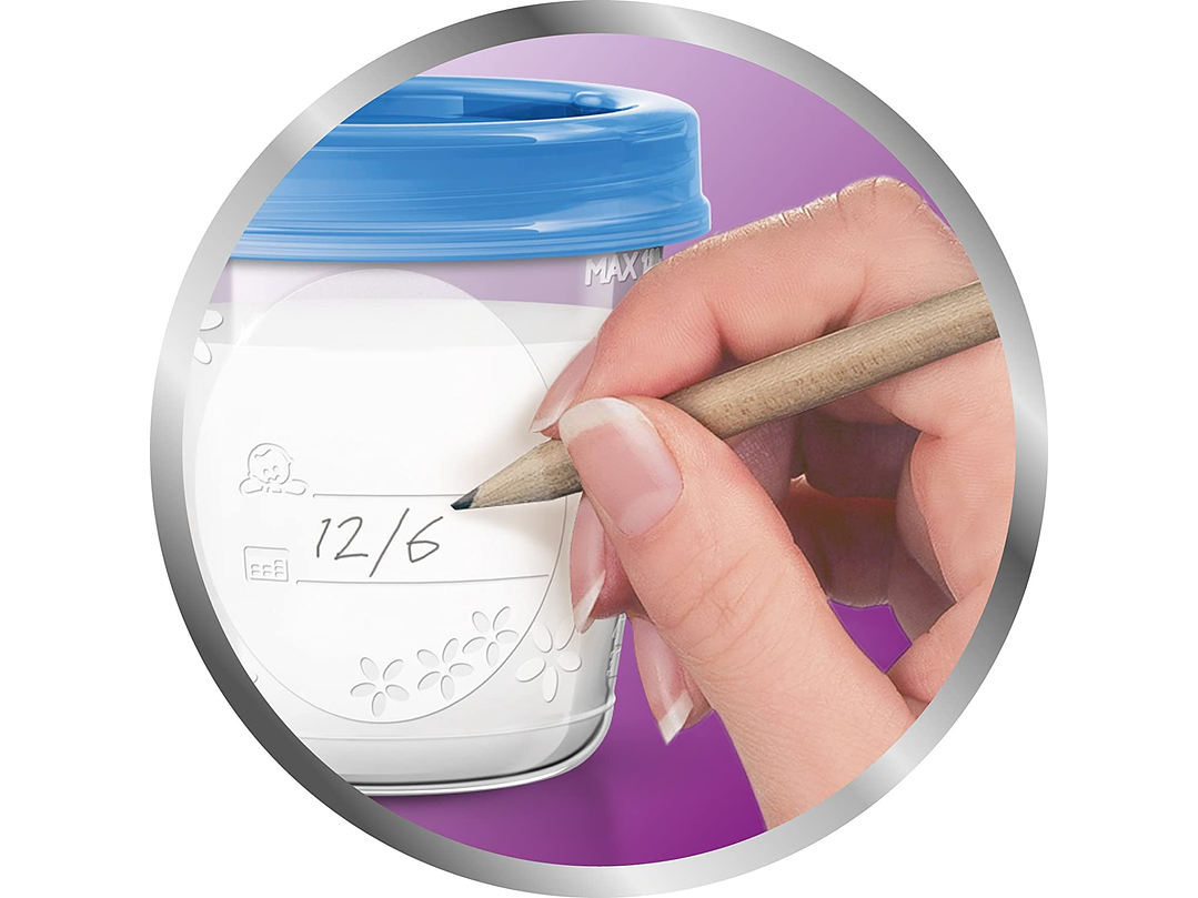  Philips AVENT Vasos y tapas de almacenamiento de leche materna, 10 recipientes de 6 onzas 3