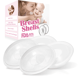  Conchas de mama para lactancia materna, paquete de 4 vasos de lactancia sin BPA para proteger los pezones dolorosos de la colección de conchas de leche materna
