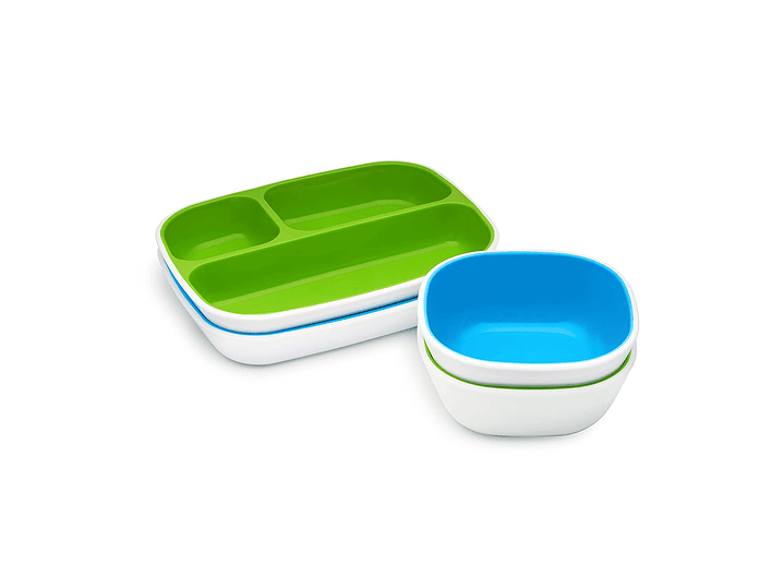  Munchkin Splash - Juego de comedor dividido de 4 piezas, color azul y verde 1