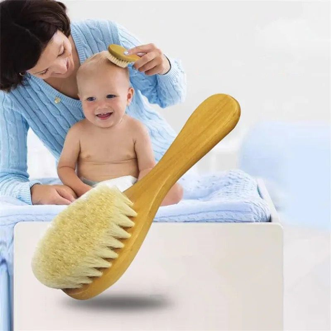 Juego de cepillo y peine redondo para bebé y toallas de bambú orgánico –  Esenciales de baño perfectos para el cuidado del bebé para recién nacidos
