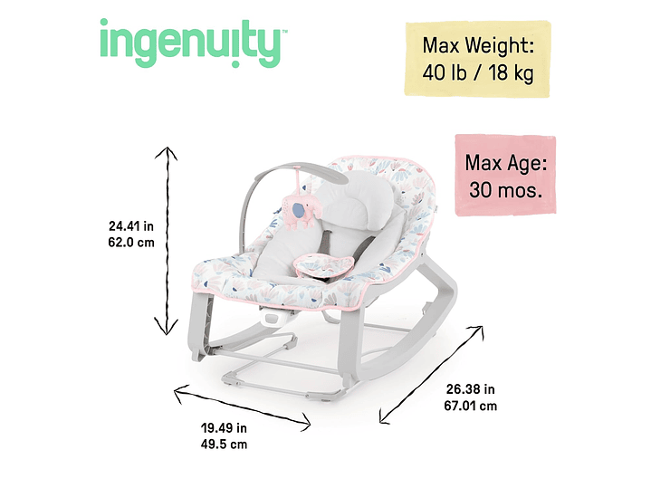 Silla Vibradora Para Bebe 3 En 1 Ingenuity Keep  4