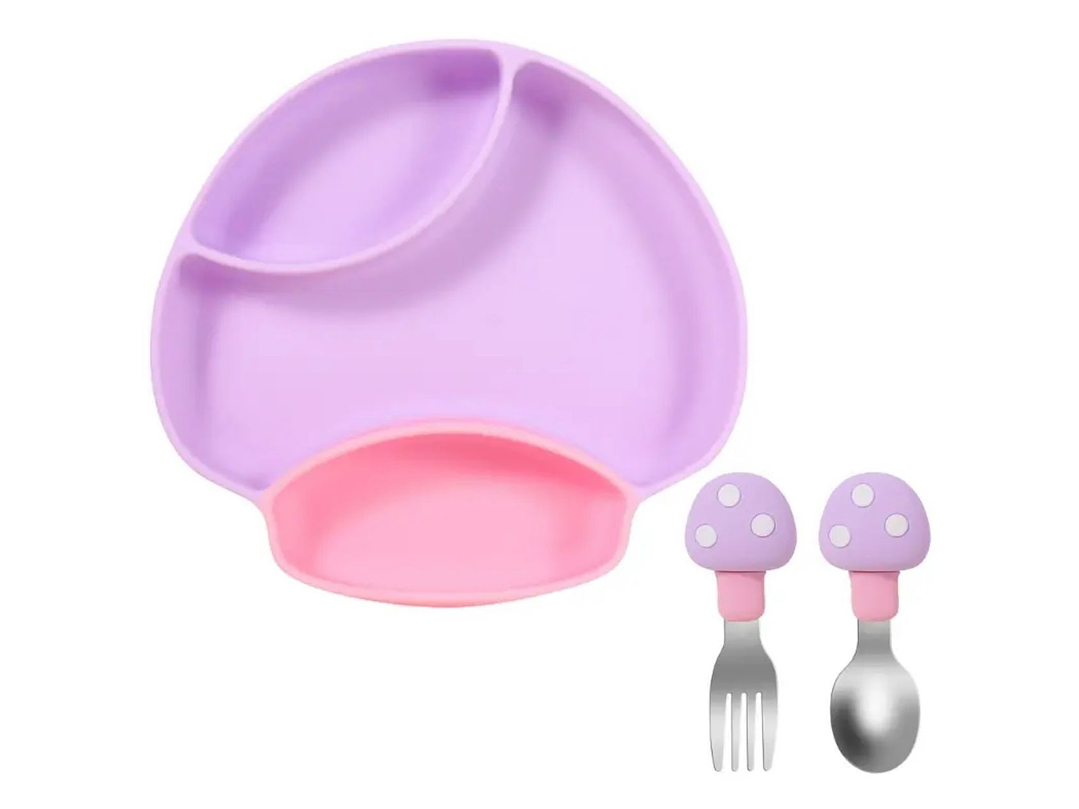 Plato + Cubierto Silicona Hongo  4