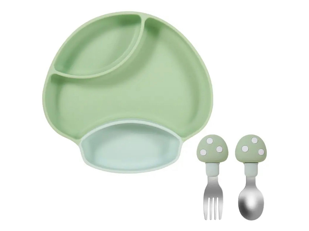 Plato + Cubierto Silicona Hongo  6
