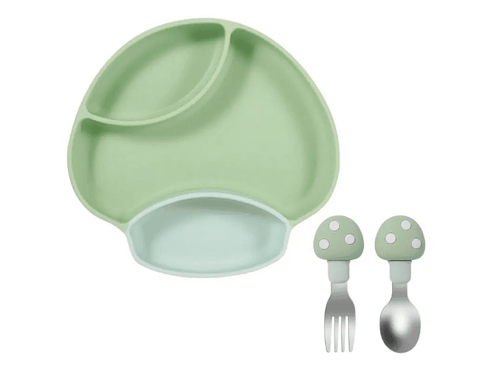 Plato + Cubierto Silicona Hongo  6