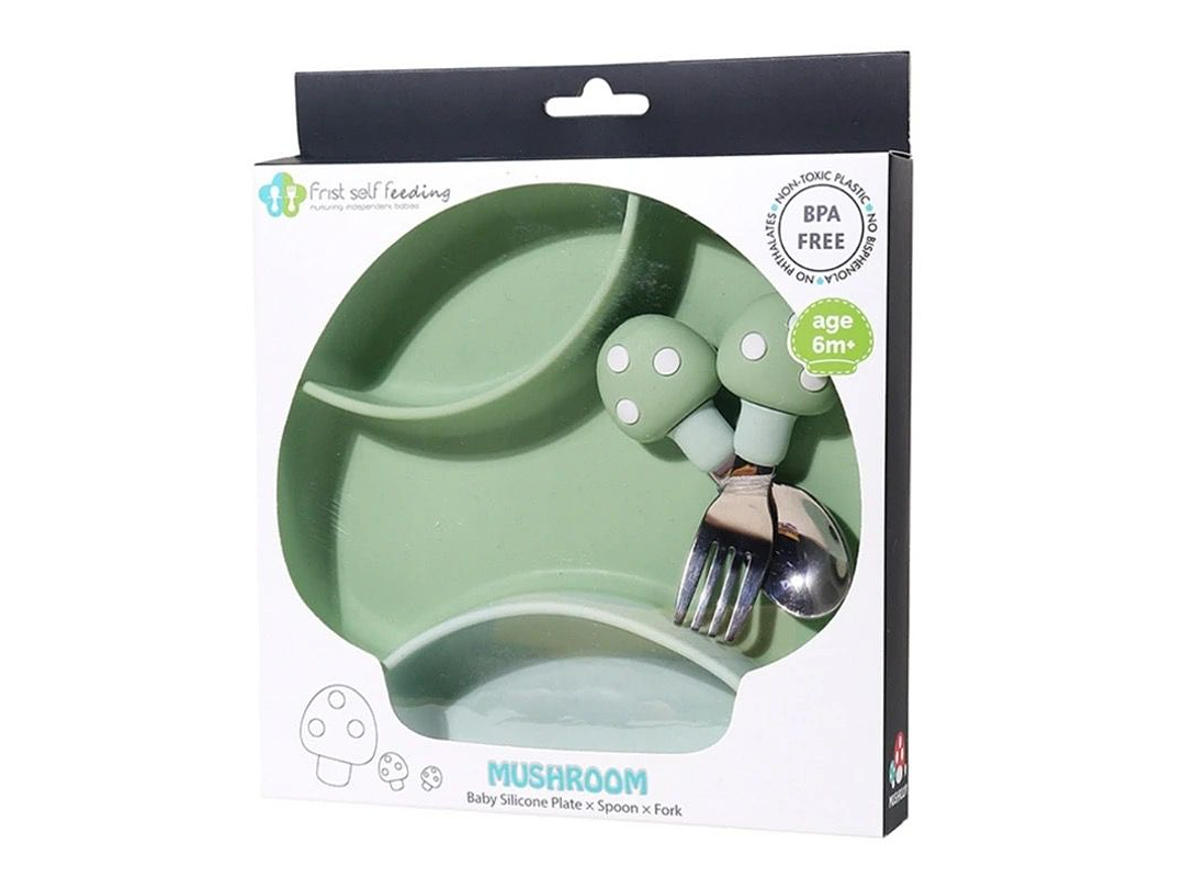 Plato + Cubierto Silicona Hongo  8