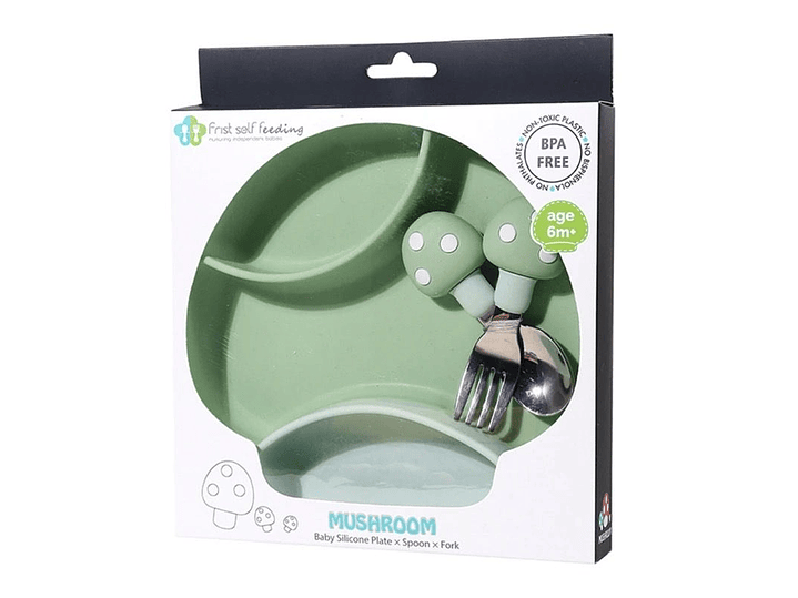 Plato + Cubierto Silicona Hongo  8