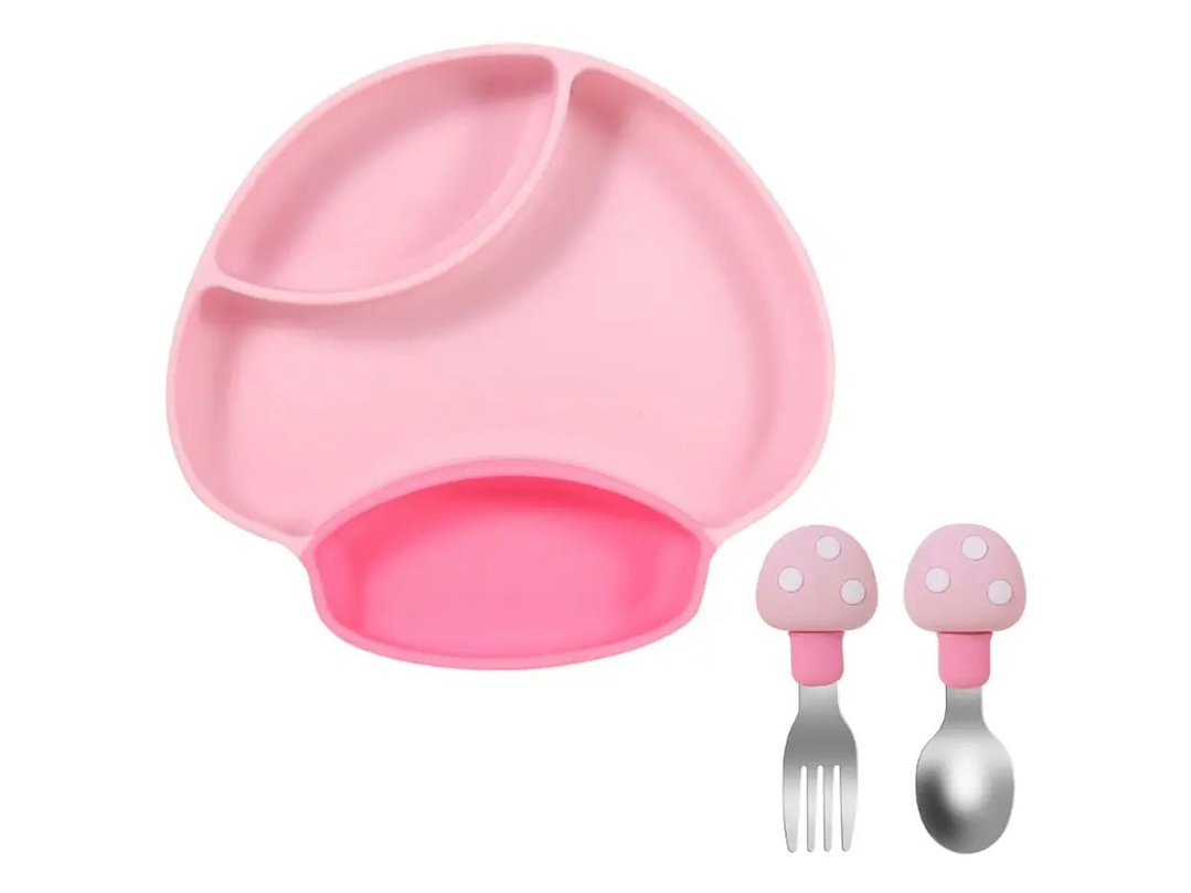 Plato + Cubierto Silicona Hongo  5