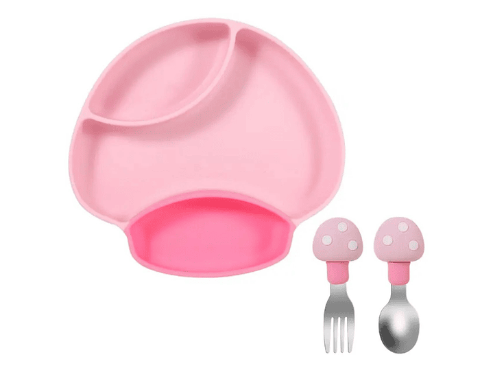 Plato + Cubierto Silicona Hongo  5