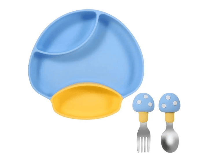 Plato + Cubierto Silicona Hongo  7