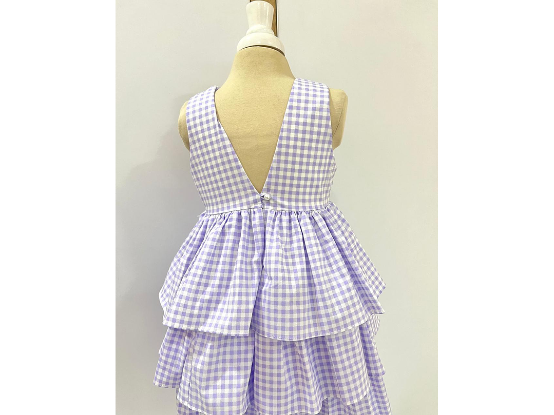Vestido Cuadros Lila 3