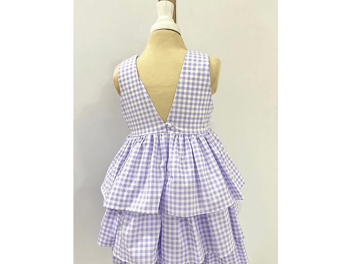 Vestido Cuadros Lila 3