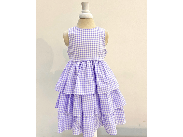 Vestido Cuadros Lila 1