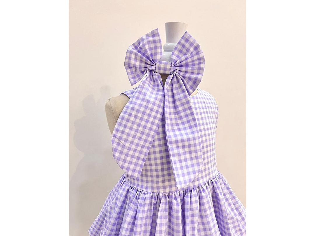 Vestido Cuadros Lila 2