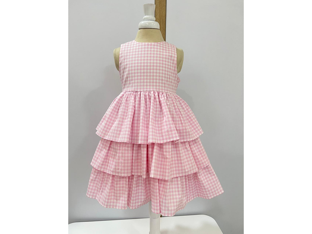 Vestido Cuadro Rosa  1