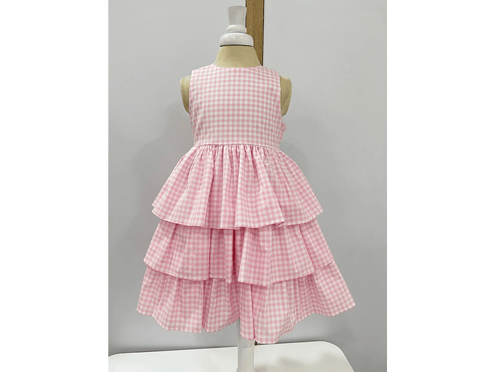 Vestido Cuadro Rosa  1