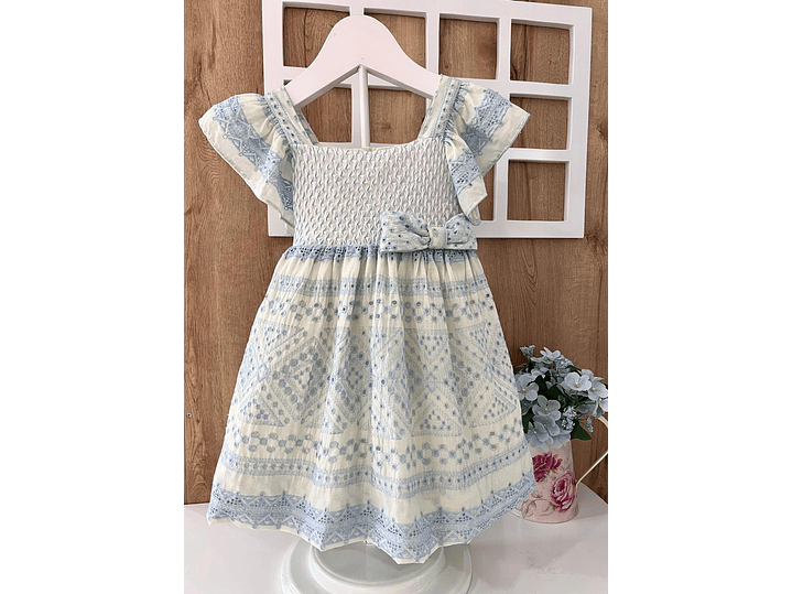 Vestido Ojalata  Azul 1