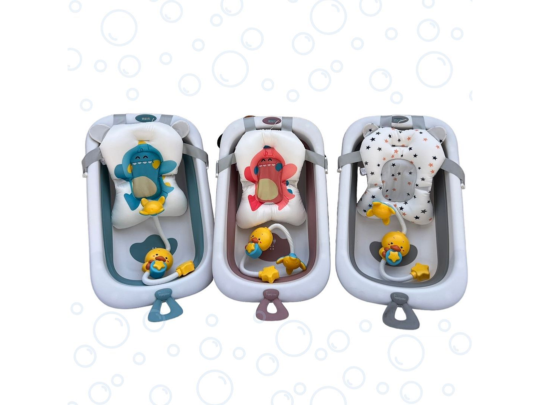 Tina Plegable Con Soporte y Ducha 1