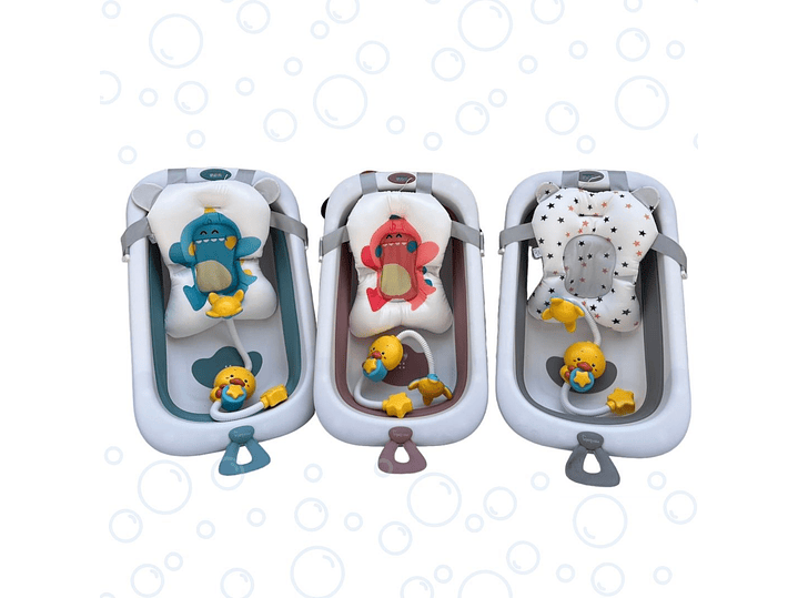 Tina Plegable Con Soporte y Ducha 1