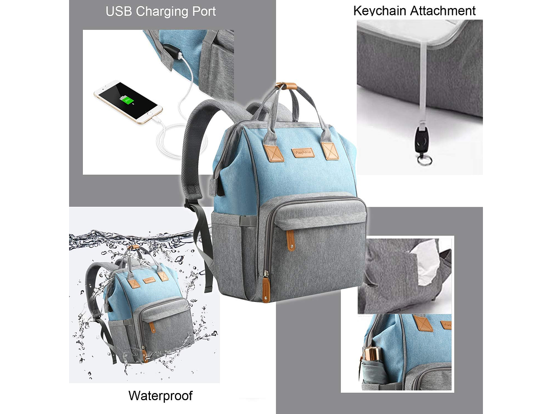 Pañalera Morral celeste Gris 5