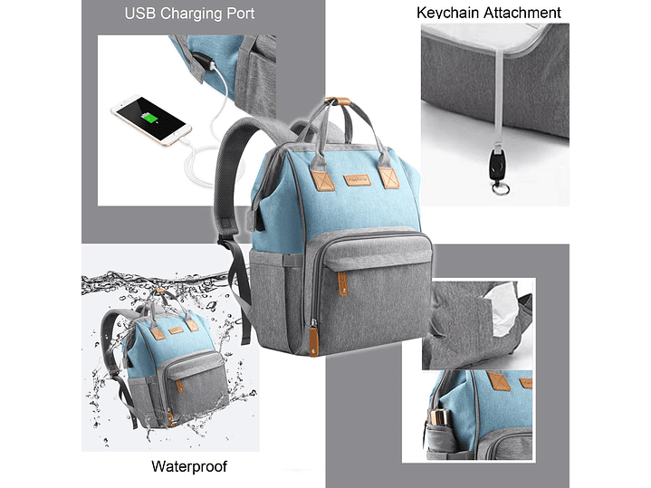 Pañalera Morral celeste Gris 5